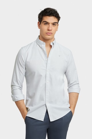 Overhemd Regular Fit - Grijs en Wit