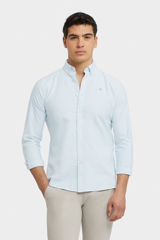 Overhemd Regular Fit - Hemelsblauw en Wit