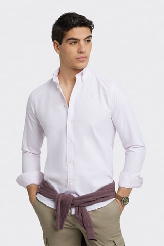 Overhemd Regular Fit - Roze en Wit