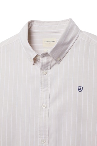 Biologisch Katoenen Overhemd Regular Fit - Beige en Wit