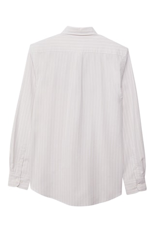 Biologisch Katoenen Overhemd Regular Fit - Beige en Wit