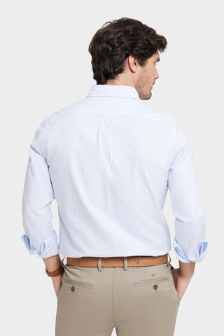 Biologisch Katoenen Overhemd Regular Fit - Blauw en Wit