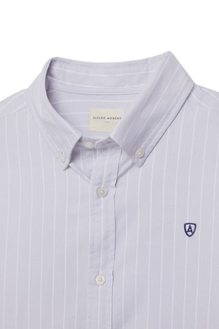 Biologisch Katoenen Overhemd Regular Fit - Lichtgrijs en Wit