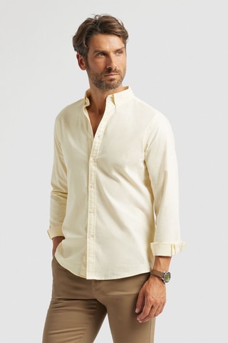 Biologisch Katoenen Overhemd Regular Fit - Beige