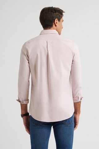 Biologisch Katoenen Overhemd Regular Fit - Koraalrood