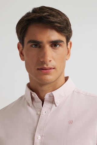 Biologisch Katoenen Overhemd Regular Fit - Koraalrood