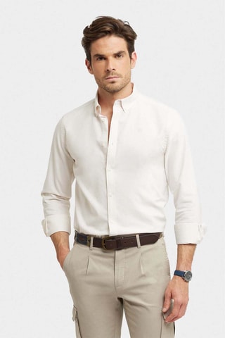 Biologisch Katoenen Overhemd Regular Fit - Ivoorkleurig