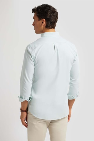 Biologisch Katoenen Overhemd Regular Fit - Zeegroen