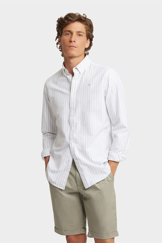 Biologisch Katoenen Overhemd Regular Fit - Wit en Grijs