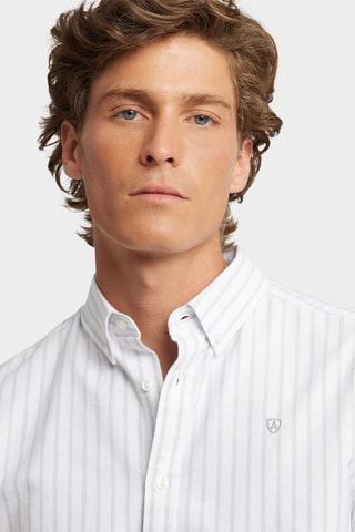 Biologisch Katoenen Overhemd Regular Fit - Wit en Grijs