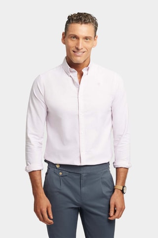 Biologisch Katoenen Overhemd Regular Fit - Koraalrood