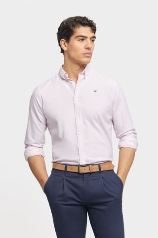 Biologisch Katoenen Overhemd Regular Fit - Koraalrood