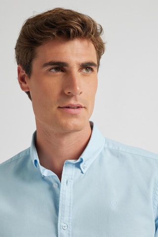 Biologisch Katoenen Overhemd Regular Fit - Hemelsblauw
