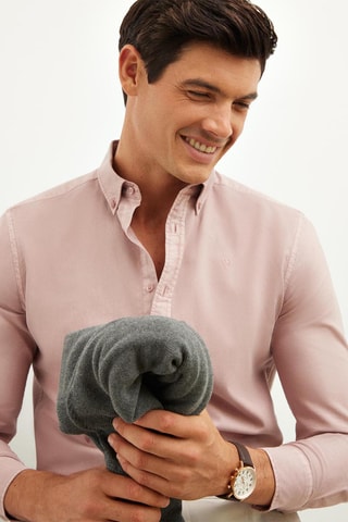 Biologisch Katoenen Overhemd Regular Fit - Oudroze