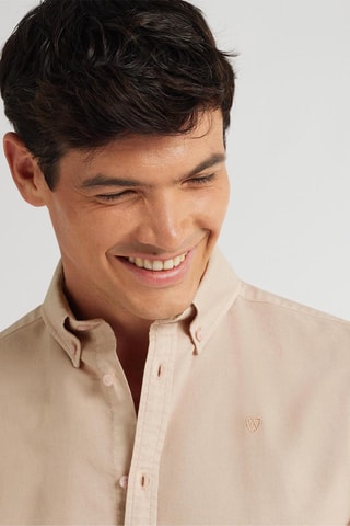 Biologisch Katoenen Overhemd Regular Fit - Beige