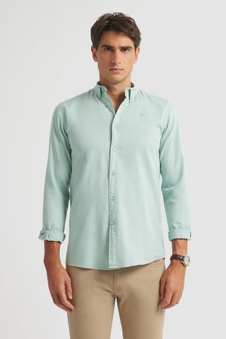 Overhemd Regular Fit - Zeegroen