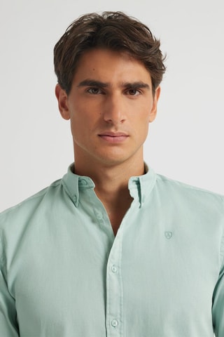 Overhemd Regular Fit - Zeegroen