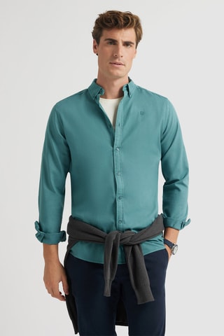Overhemd Regular Fit - Donkergroen