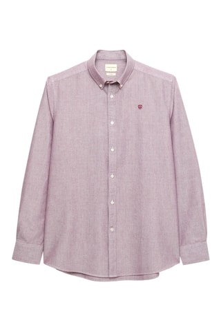 Biologisch Katoenen Overhemd Regular Fit - Bordeauxrood