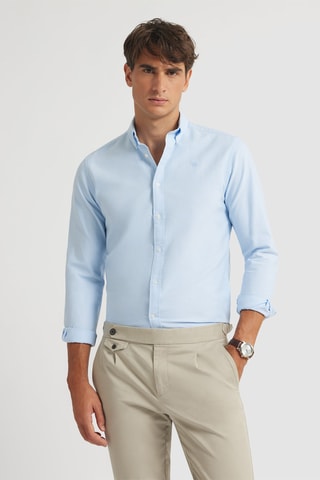 Biologisch Katoenen Overhemd Regular Fit - Hemelsblauw
