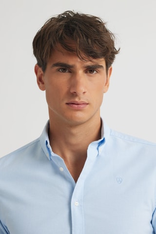 Biologisch Katoenen Overhemd Regular Fit - Hemelsblauw
