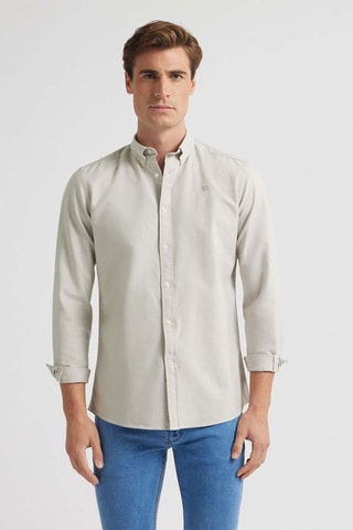 Biologisch Katoenen Overhemd Regular Fit - Beige