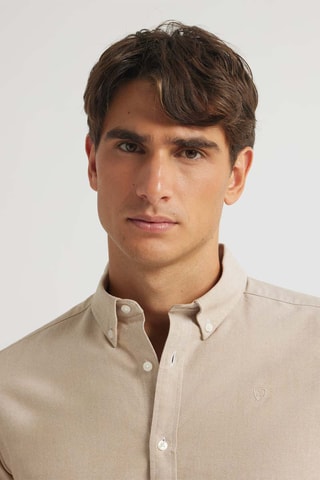 Biologisch Katoenen Overhemd Regular Fit - Camel
