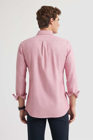 Biologisch Katoenen Overhemd Regular Fit - Gemêleerd Rood