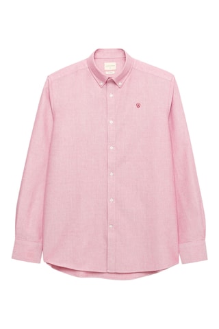 Biologisch Katoenen Overhemd Regular Fit - Gemêleerd Rood