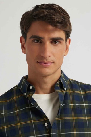 Overhemd Regular Fit - Olijfgroen en Marineblauw