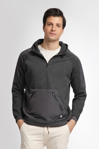 Sweater met Capuchon - Gemêleerd Donkergrijs