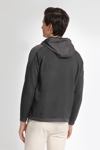 Sweater met Capuchon - Gemêleerd Donkergrijs