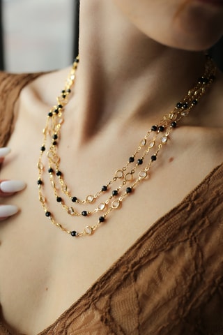 Collier - Doré et blanc