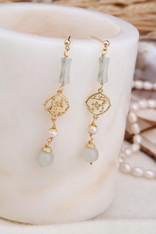 Orecchini - Giade e perle coltivate