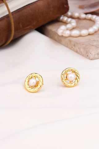 Orecchini - Dorato e bianco