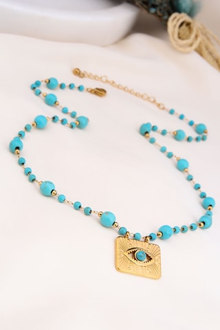 Collana - Placcato oro giallo e turchesi