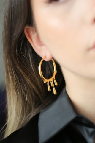 Orecchini a cerchio - Placcato oro giallo