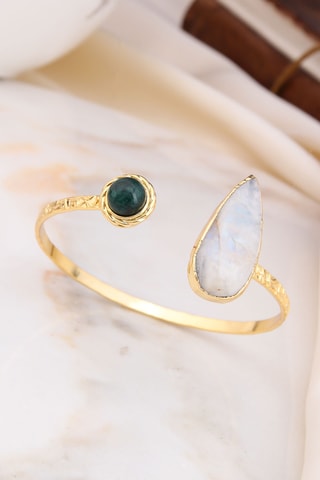 Bracciale bangle - Agata e pietra di luna