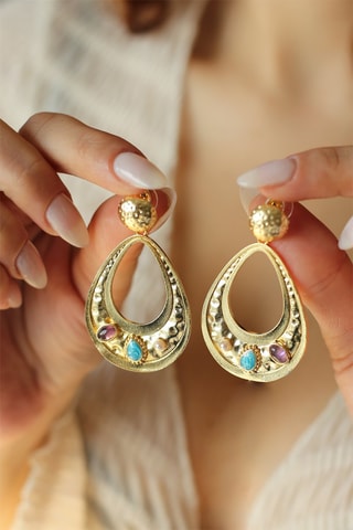 Orecchini - Dorato e bianco 