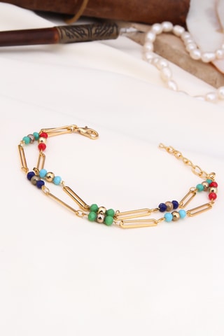 Bracciale - Dorato e blu 