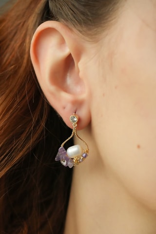 Orecchini - Dorato e viola