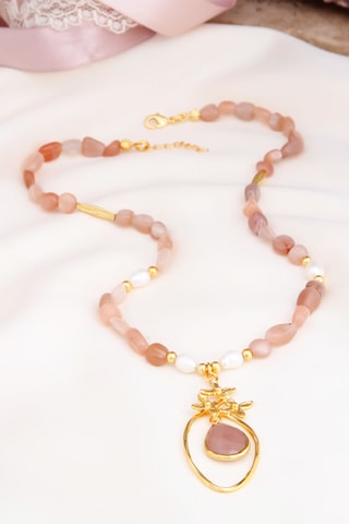 Collier - Plaqué or jaune et pierres de soleil