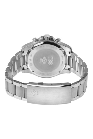 Reloj de cuarzo de acero - Cronógrafo - Plateado y negro