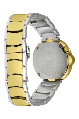 Reloj de cuarzo con granate rojo de acero - Dorado y plateado