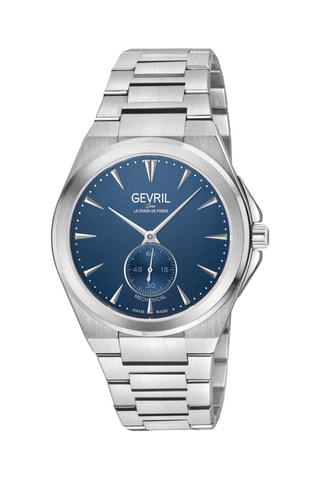 Reloj mecánico de acero - Plateado y azul