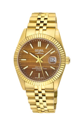 Reloj automático de acero - Dorado y marrón