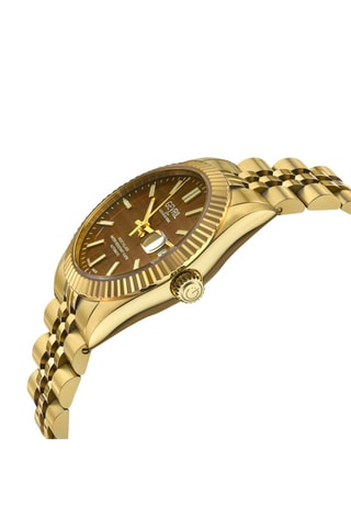 Reloj automático de acero - Dorado y marrón