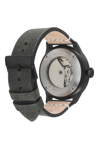 Reloj automático de piel - Negro