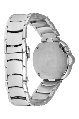 Reloj de cuarzo de acero, diamantes y espinela azul