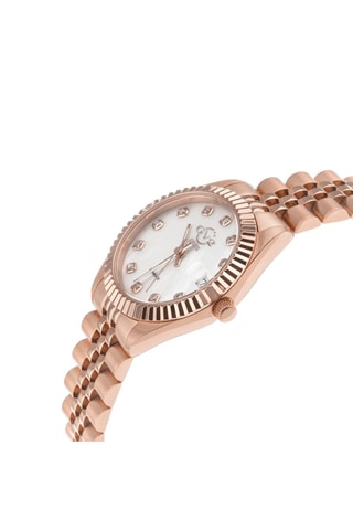 Reloj de cuarzo de acero, nácar y diamantes Naples